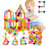 Magnetic Building Sticks and Blocks Toy Set
